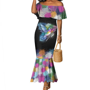 Where the Sunbird Sings Mermaid Dress Sao Tome and Principe Flag - Color Splash Art - African Pride