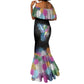 Where the Sunbird Sings Mermaid Dress Sao Tome and Principe Flag - Color Splash Art - African Pride