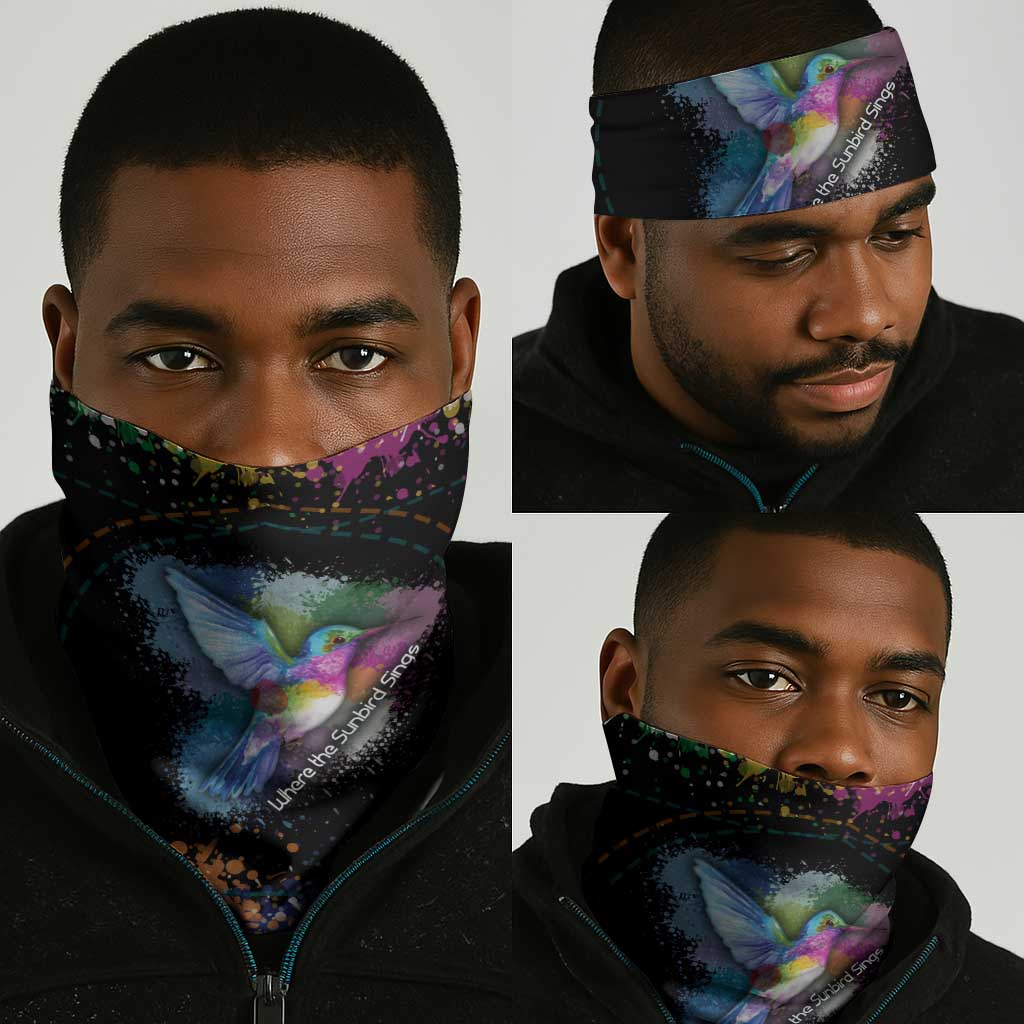 Where the Sunbird Sings Neck Gaiter Sao Tome and Principe Flag - Color Splash Art TS04