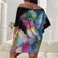 Where the Sunbird Sings Off Shoulder Short Dress Sao Tome and Principe Flag - Color Splash Art - African Pride
