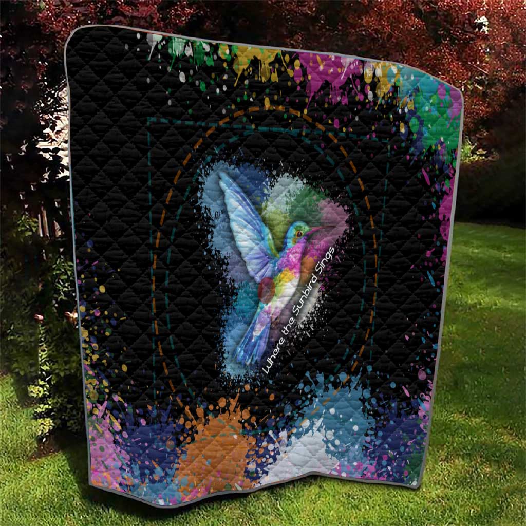 Where the Sunbird Sings Quilt Sao Tome and Principe Flag - Color Splash Art - African Pride