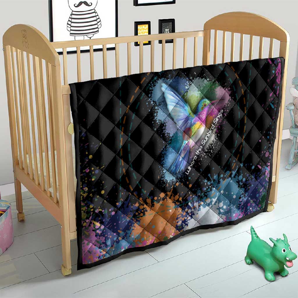 Where the Sunbird Sings Quilt Sao Tome and Principe Flag - Color Splash Art - African Pride