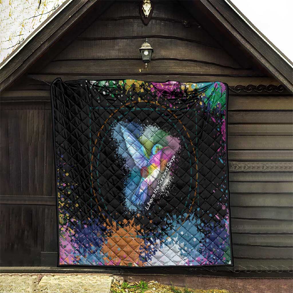 Where the Sunbird Sings Quilt Sao Tome and Principe Flag - Color Splash Art - African Pride