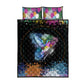 Where the Sunbird Sings Quilt Bed Set Sao Tome and Principe Flag - Color Splash Art - African Pride
