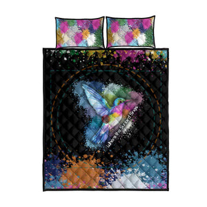 Where the Sunbird Sings Quilt Bed Set Sao Tome and Principe Flag - Color Splash Art - African Pride