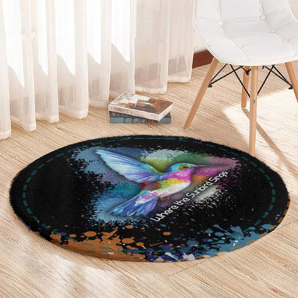 Where the Sunbird Sings Round Carpet Sao Tome and Principe Flag - Color Splash Art - African Pride