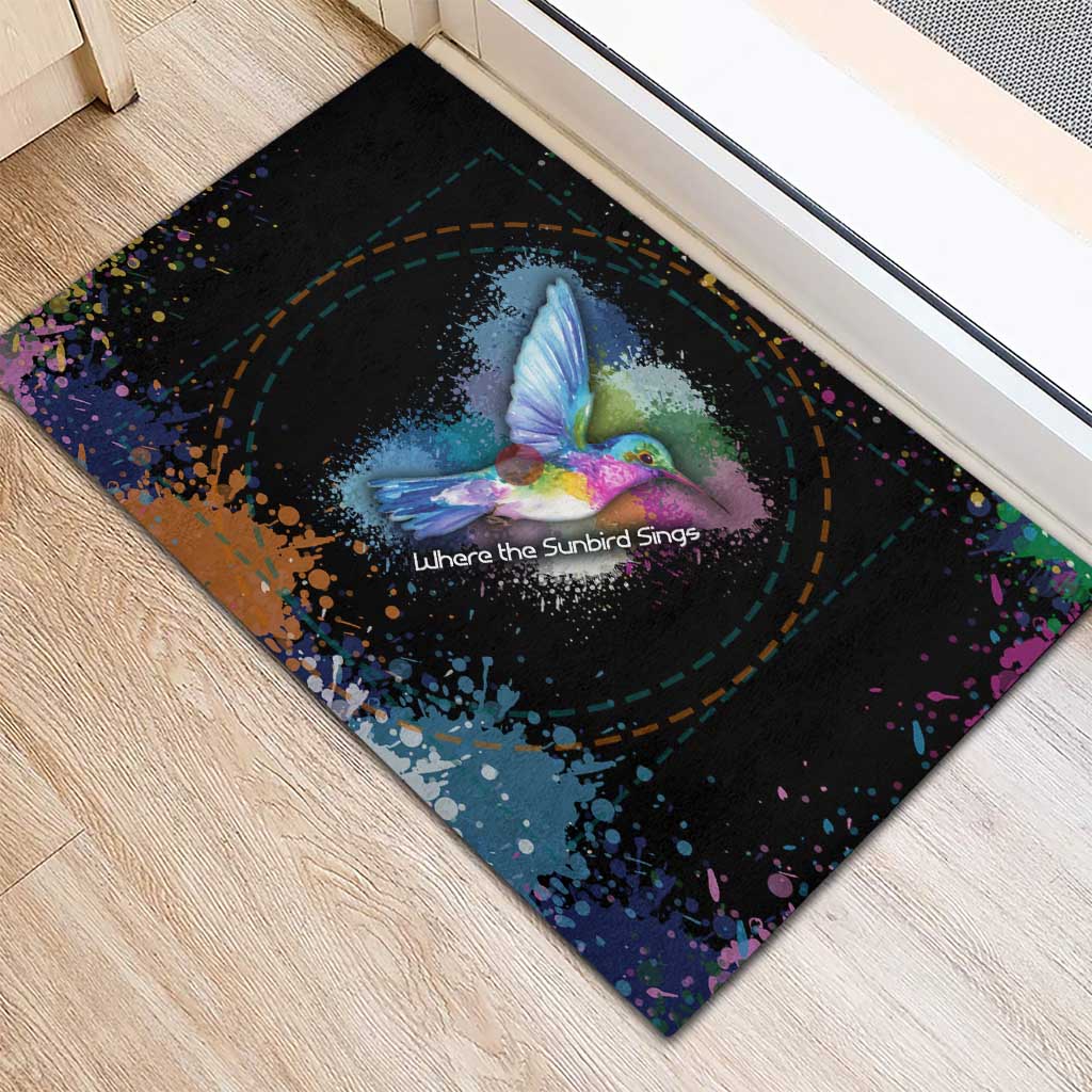Where the Sunbird Sings Rubber Doormat Sao Tome and Principe Flag - Color Splash Art - African Pride