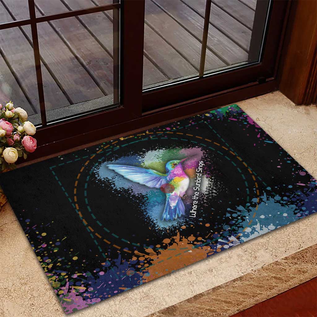 Where the Sunbird Sings Rubber Doormat Sao Tome and Principe Flag - Color Splash Art - African Pride