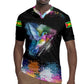 Where the Sunbird Sings Rugby Jersey Sao Tome and Principe Flag - Color Splash Art - African Pride