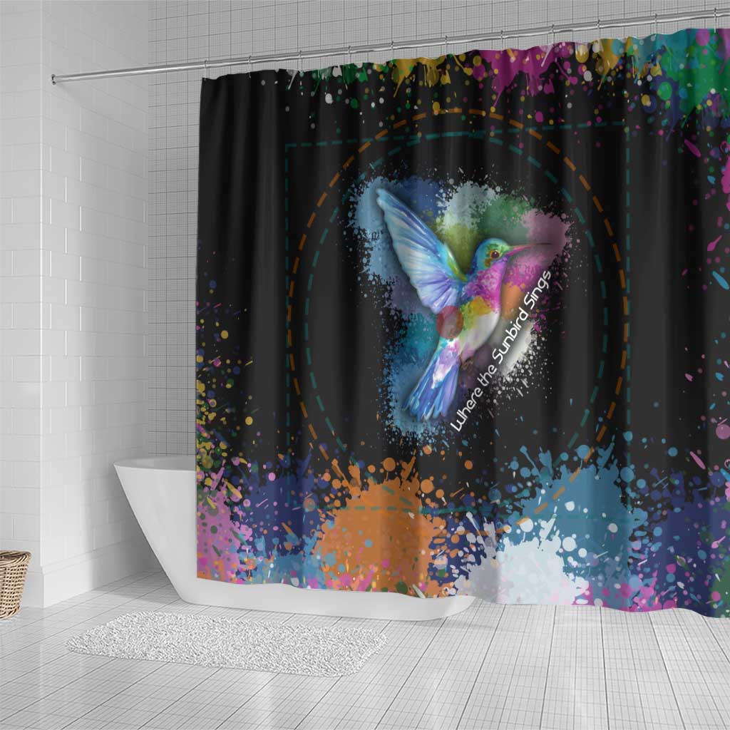 Where the Sunbird Sings Shower Curtain Sao Tome and Principe Flag - Color Splash Art - African Pride