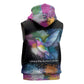 Where the Sunbird Sings Sleeveless Hoodie Sao Tome and Principe Flag - Color Splash Art - African Pride