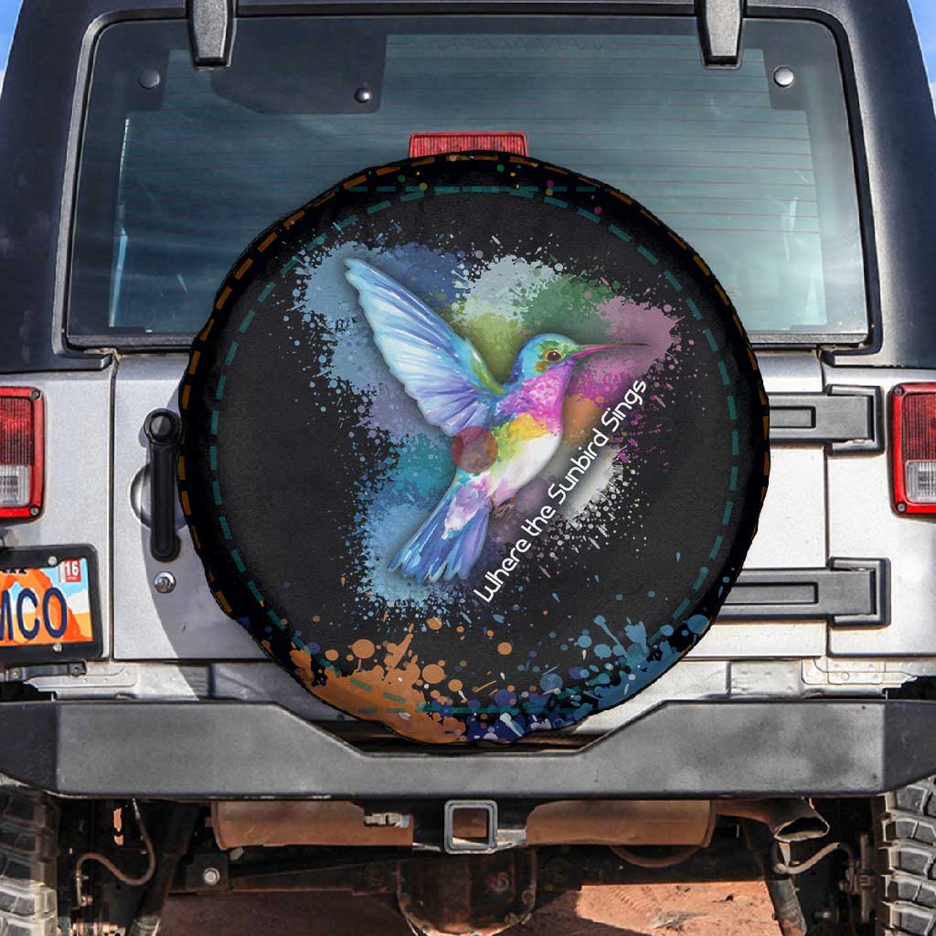 Where the Sunbird Sings Spare Tire Cover Sao Tome and Principe Flag - Color Splash Art - African Pride