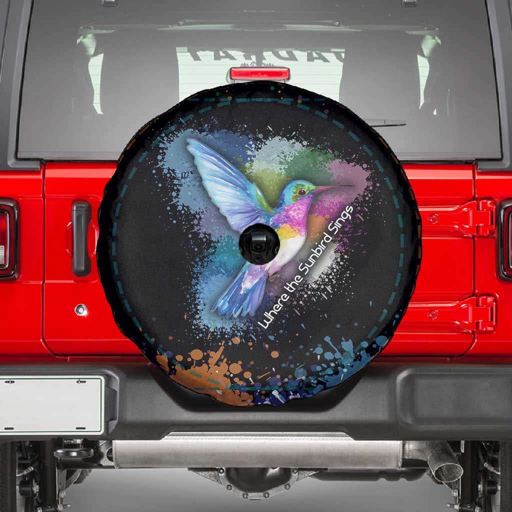 Where the Sunbird Sings Spare Tire Cover Sao Tome and Principe Flag - Color Splash Art - African Pride