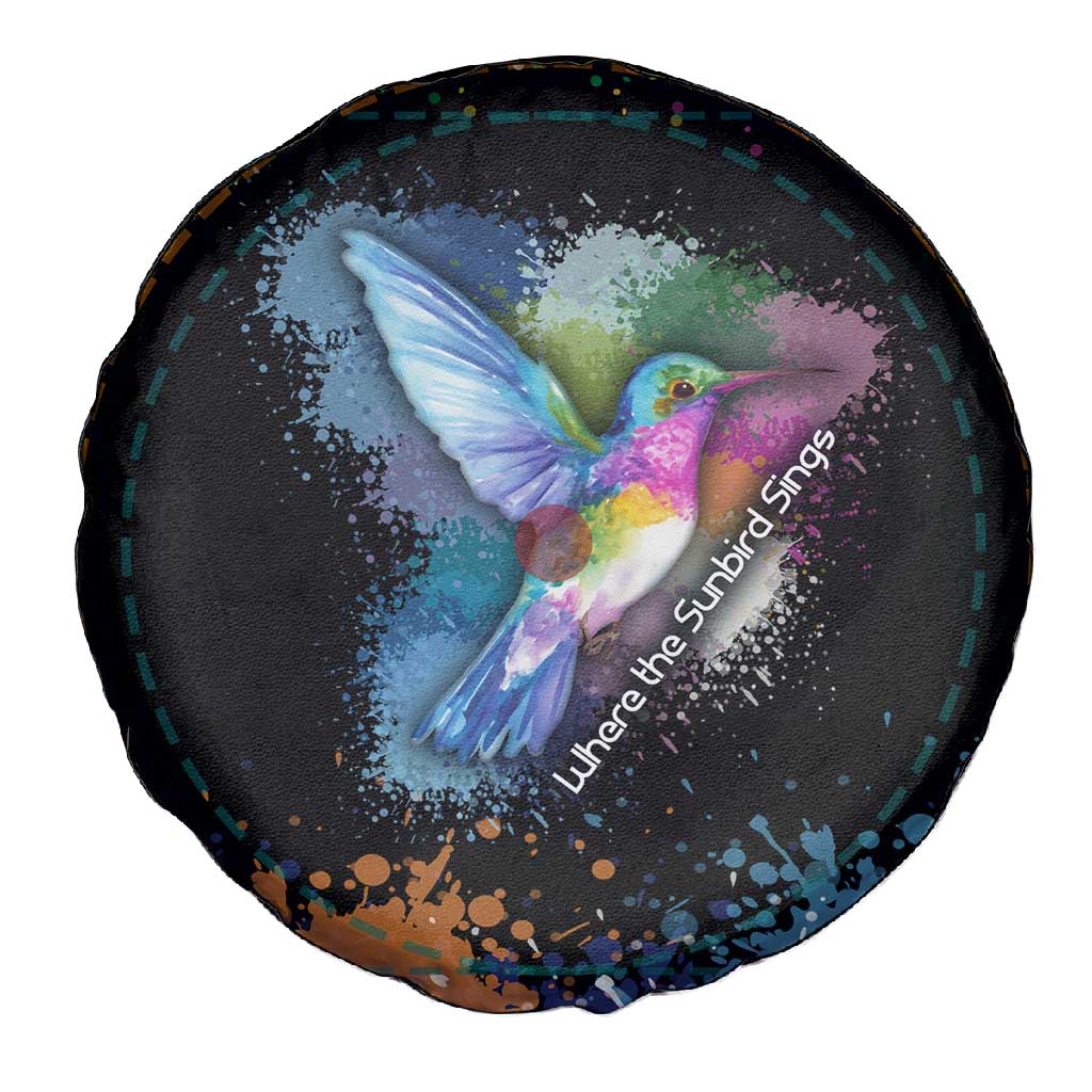 Where the Sunbird Sings Spare Tire Cover Sao Tome and Principe Flag - Color Splash Art - African Pride