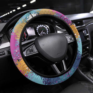 Where the Sunbird Sings Steering Wheel Cover Sao Tome and Principe Flag - Color Splash Art - African Pride