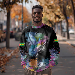 Where the Sunbird Sings Sweatshirt Sao Tome and Principe Flag - Color Splash Art - African Pride
