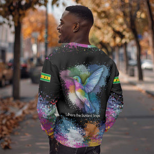Where the Sunbird Sings Sweatshirt Sao Tome and Principe Flag - Color Splash Art - African Pride