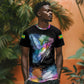 Where the Sunbird Sings T shirt Sao Tome and Principe Flag - Color Splash Art - African Pride