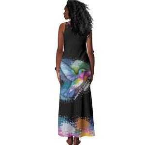 Where the Sunbird Sings Tank Maxi Dress Sao Tome and Principe Flag - Color Splash Art - African Pride