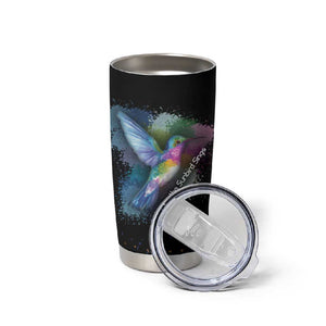 Where the Sunbird Sings Tumbler Cup Sao Tome and Principe Flag - Color Splash Art - African Pride