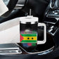 Where the Sunbird Sings Tumbler With Handle Sao Tome and Principe Flag - Color Splash Art - African Pride