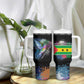 Where the Sunbird Sings Tumbler With Handle Sao Tome and Principe Flag - Color Splash Art - African Pride