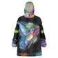 Where the Sunbird Sings Wearable Blanket Hoodie Sao Tome and Principe Flag - Color Splash Art - African Pride