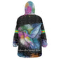 Where the Sunbird Sings Wearable Blanket Hoodie Sao Tome and Principe Flag - Color Splash Art - African Pride
