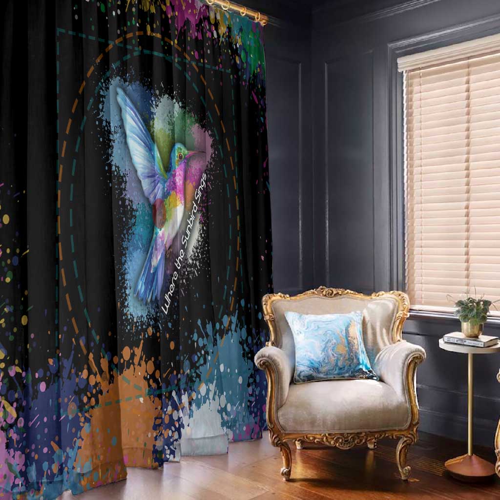 Where the Sunbird Sings Window Curtain Sao Tome and Principe Flag - Color Splash Art - African Pride