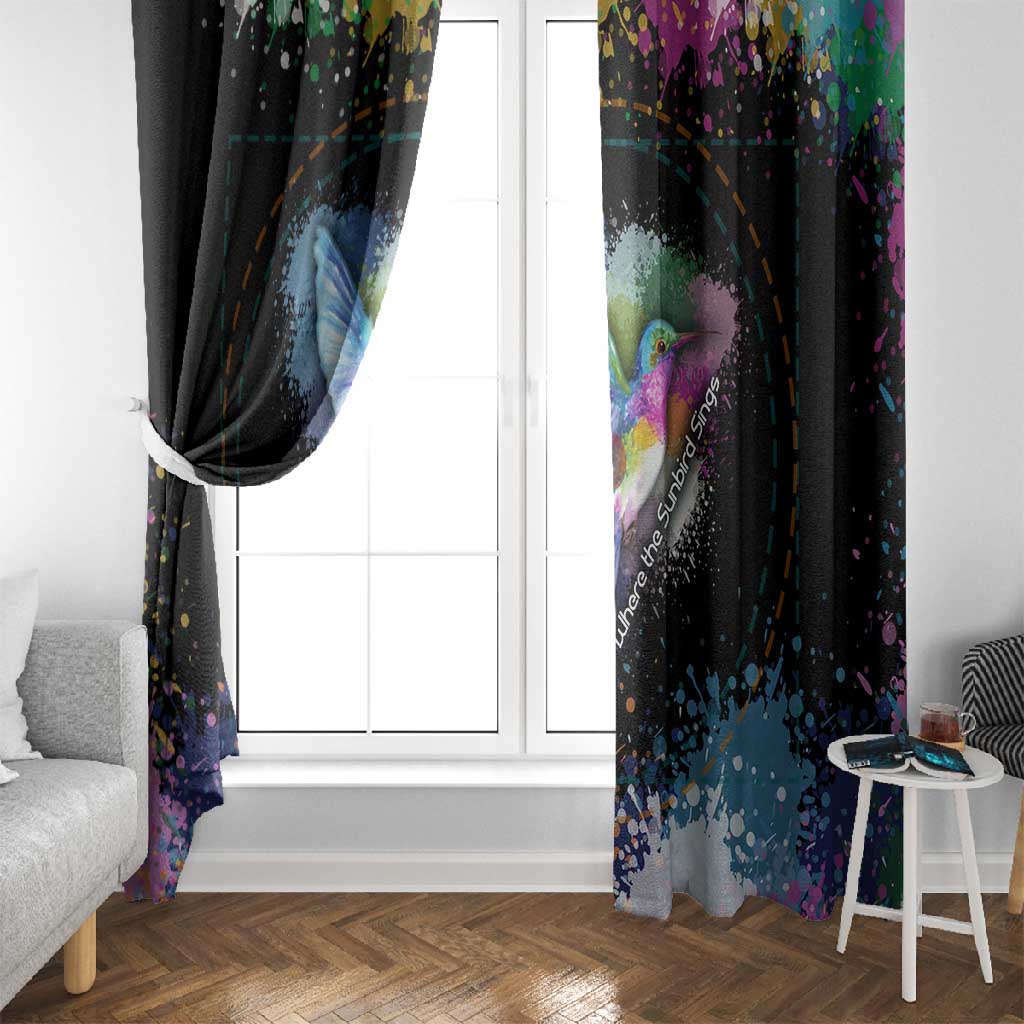 Where the Sunbird Sings Window Curtain Sao Tome and Principe Flag - Color Splash Art - African Pride
