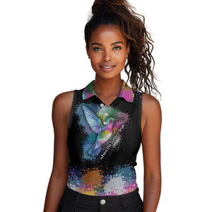 Where the Sunbird Sings Women Sleeveless Polo Shirt Sao Tome and Principe Flag - Color Splash Art - African Pride