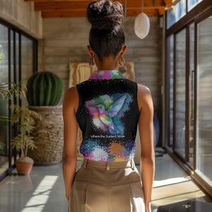 Where the Sunbird Sings Women Sleeveless Polo Shirt Sao Tome and Principe Flag - Color Splash Art - African Pride