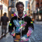 Where the Sunbird Sings Zip Hoodie Sao Tome and Principe Flag - Color Splash Art - African Pride