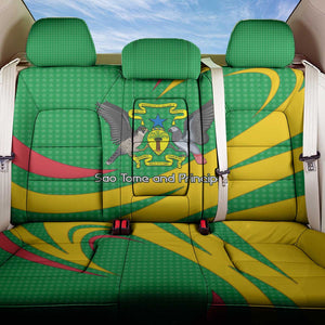 Sao Tome and Principe National Emblem Back Car Seat Cover Green Yellow Flag Pattern - African Pride