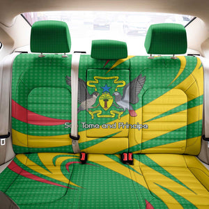 Sao Tome and Principe National Emblem Back Car Seat Cover Green Yellow Flag Pattern - African Pride