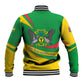 Sao Tome and Principe National Emblem Baseball Jacket Green Yellow Flag Pattern - African Pride