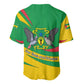 Sao Tome and Principe National Emblem Baseball Jersey Green Yellow Flag Pattern - African Pride