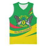 Sao Tome and Principe National Emblem Basketball Jersey Green Yellow Flag Pattern - African Pride