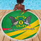 Sao Tome and Principe National Emblem Beach Blanket Green Yellow Flag Pattern - African Pride