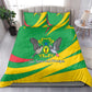 Sao Tome and Principe National Emblem Bedding Set Green Yellow Flag Pattern - African Pride