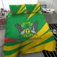 Sao Tome and Principe National Emblem Bedding Set Green Yellow Flag Pattern - African Pride