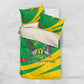 Sao Tome and Principe National Emblem Bedding Set Green Yellow Flag Pattern - African Pride