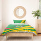 Sao Tome and Principe National Emblem Bedding Set Green Yellow Flag Pattern - African Pride