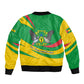Sao Tome and Principe National Emblem Bomber Jacket Green Yellow Flag Pattern - African Pride