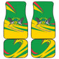 Sao Tome and Principe National Emblem Car Mats Green Yellow Flag Pattern - African Pride