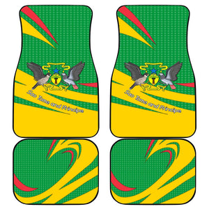Sao Tome and Principe National Emblem Car Mats Green Yellow Flag Pattern - African Pride
