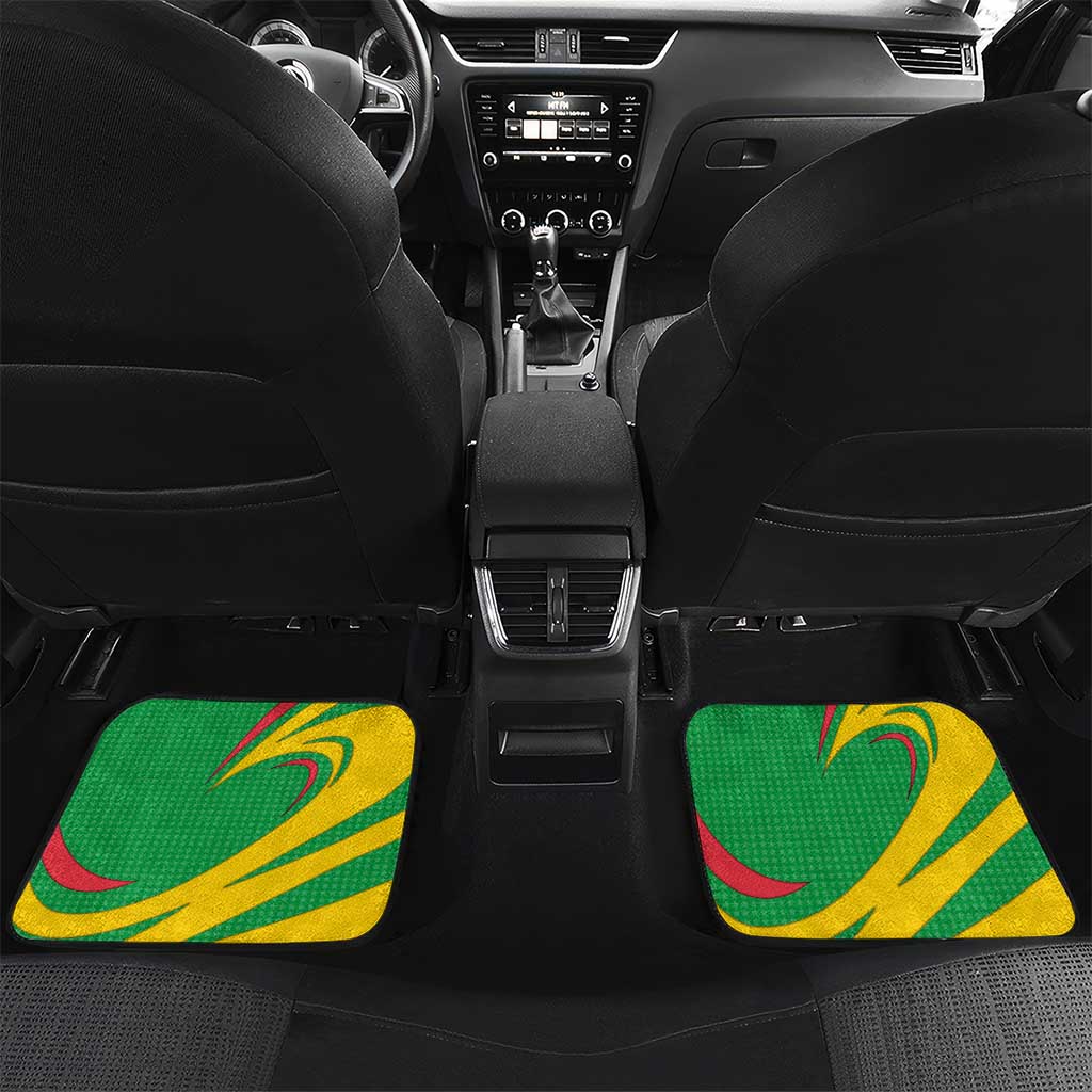 Sao Tome and Principe National Emblem Car Mats Green Yellow Flag Pattern - African Pride