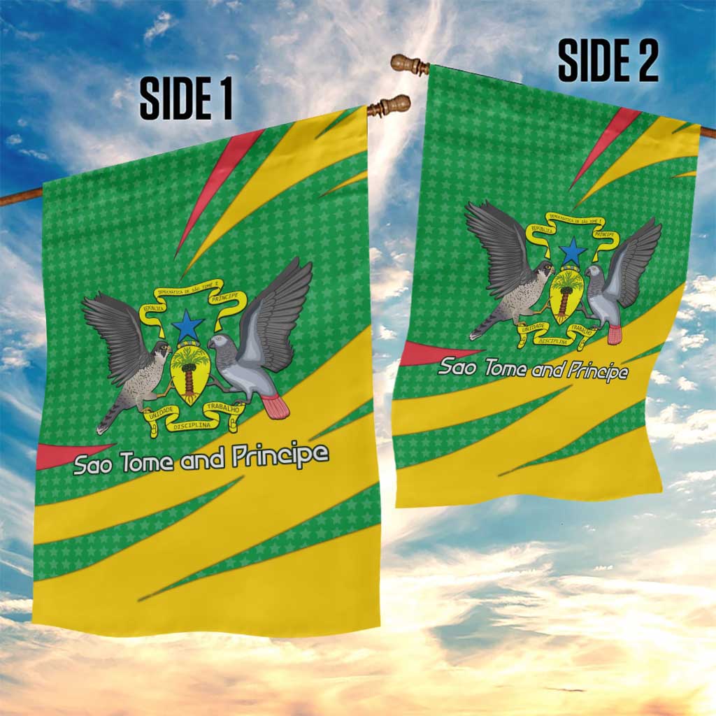 Sao Tome and Principe National Emblem Garden Flag Green Yellow Flag Pattern - African Pride