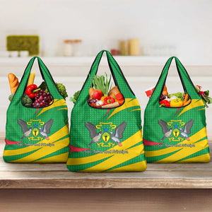 Sao Tome and Principe National Emblem Grocery Bag Green Yellow Flag Pattern - African Pride