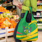 Sao Tome and Principe National Emblem Grocery Bag Green Yellow Flag Pattern - African Pride